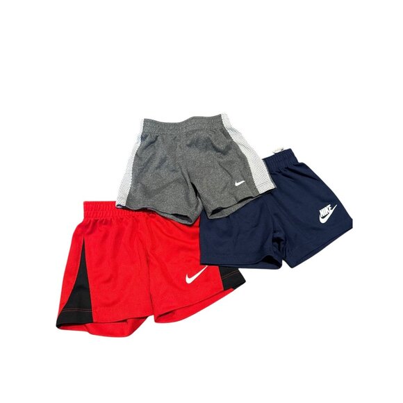 Nike Other - Nike Lot 3 Pairs Shorts Size 18M Red Blue Gray Athletic Toddler Infant